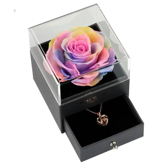 Preserved Rose Jewelry Box Necklace - MaribelaShop2