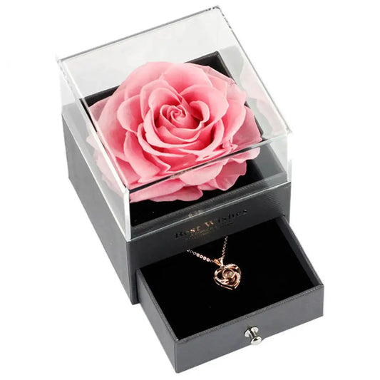Preserved Rose Jewelry Box Necklace - MaribelaShop2
