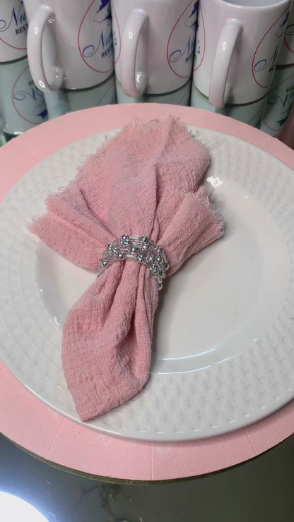Pink Gauze Cotton Napkin,Table Decorative,Party Cloth Napkin,