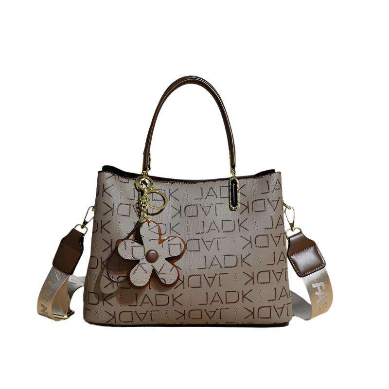 Printed Tote Bag With Flower Pendant New Temperament Shoulder Bag For Women Fashion Large-capacity Crossbody Bag - MaribelaShop2