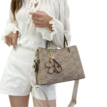 Printed Tote Bag With Flower Pendant New Temperament Shoulder Bag For Women Fashion Large-capacity Crossbody Bag - MaribelaShop2