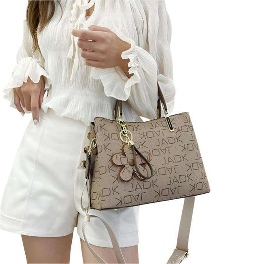 Printed Tote Bag With Flower Pendant New Temperament Shoulder Bag For Women Fashion Large-capacity Crossbody Bag - MaribelaShop2