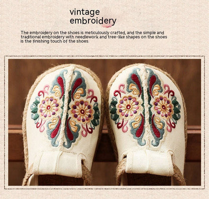 Style Embroidered Slippers Hand-woven,Korean Style - MaribelaShop2