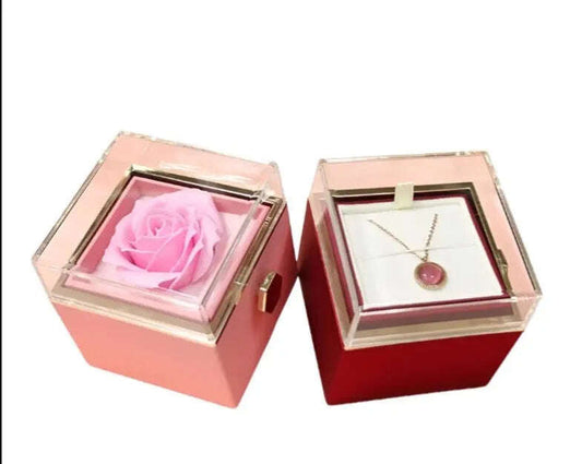 Rotating Soap Flower Rose Gift Box Creative Rotating Rose Jewelry Packaging Box Valentine's Day Gift For Women - MaribelaShop2