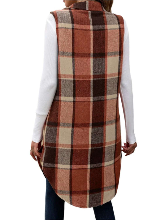 Sewing Patterns, Women Cardigan ,Winter Patterns,Women Perfect Pocketed Button Up Plaid Vest - MaribelaShop2