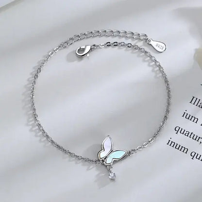 Silver Diamond Butterfly Bracelet Fashion Accessory/ FREE SHIPPING - MaribelaShop2
