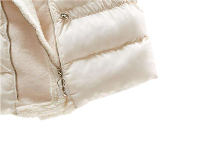 Women Lamb Wool Waist-tight Cotton Vest Coat, Korean Style. - MaribelaShop2