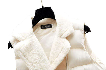 Women Lamb Wool Waist-tight Cotton Vest Coat, Korean Style. - MaribelaShop2