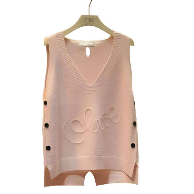 Women Large Size Loose Ladies Knit Vest Short Button,Korean Style - MaribelaShop2