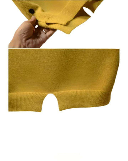 Women Large Size Loose Ladies Knit Vest Short Button,Korean Style - MaribelaShop2