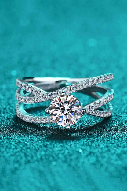 Women Ring 1 Carat Moissanite Crisscross Ring,Ring For Women, Ring For Women Engagement - MaribelaShop2