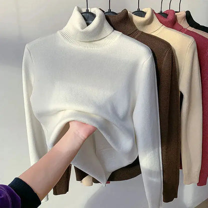 Women's Elegant Turtleneck Winter Sweater - Thick, Warm Knit Pullover - MaribelaShop2