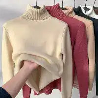 Women's Elegant Turtleneck Winter Sweater - Thick, Warm Knit Pullover - MaribelaShop2