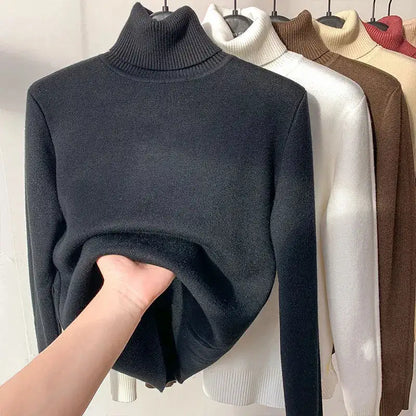 Women's Elegant Turtleneck Winter Sweater - Thick, Warm Knit Pullover - MaribelaShop2