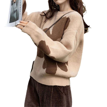 Japanese And Korean Design Sense Milk-in-water Mousse Flower Sweater Women - MaribelaShop2