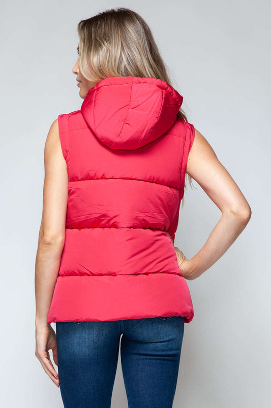 Women Snobbish Snap and Zip Closure Hooded Vest - MaribelaShop2