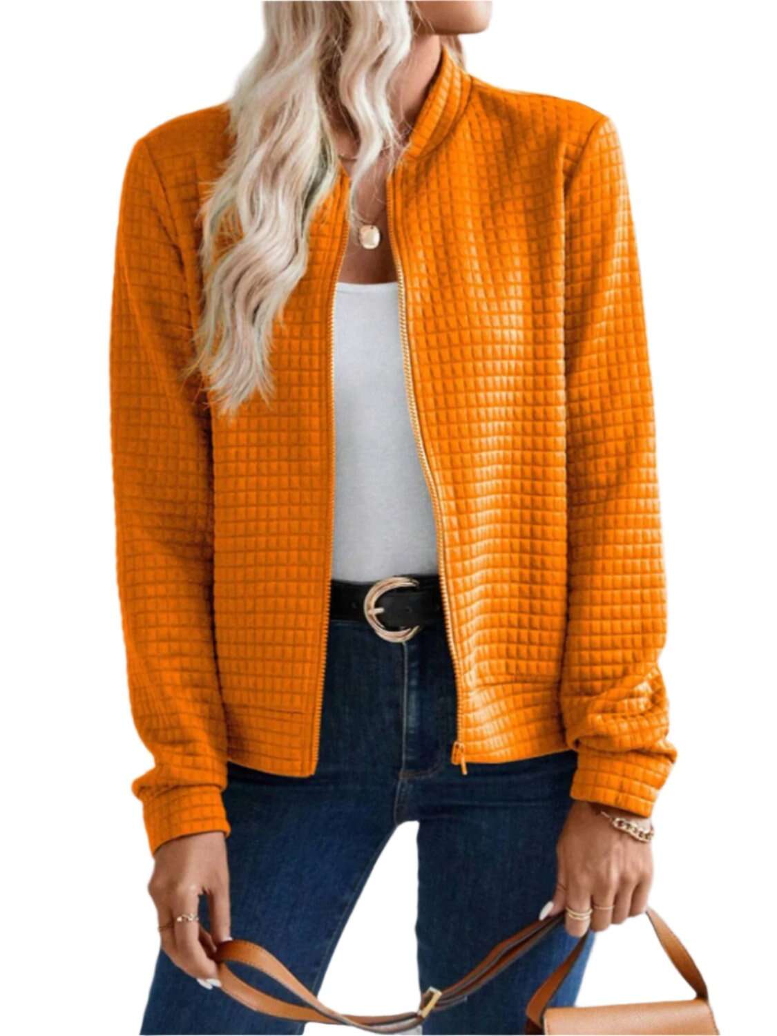 Women Zip Up Long Sleeve Jacket,Gift For Mother,Christmas Gift - MaribelaShop2